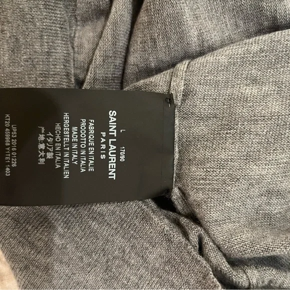 Saint Laurent Charcoal Cashmere Sweater